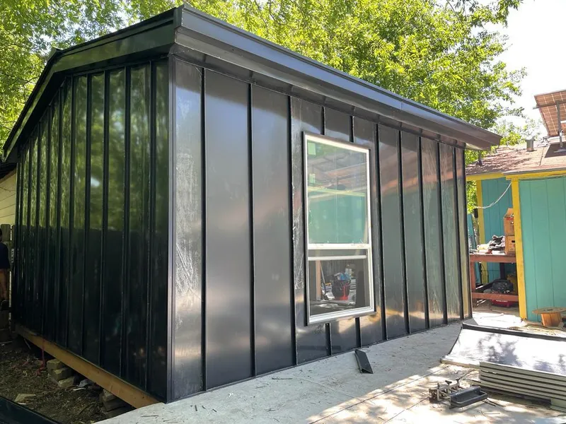 Black standing seam metal wall panels for Metal Roof Installation in Shaw Heights